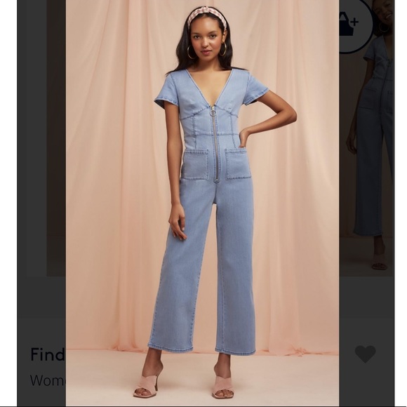 finders keepers mia denim jumpsuit